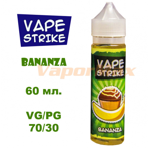 Жидкость Vape Strike - Bananza купить в Москве, Vape, Вейп, Электронные сигареты, Жидкости