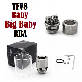 Обслуживаемая база Smok TFV 8 Baby / Big baby RBA + стекло Обслуживаемая база Smok TFV 8 Baby / Big baby RBA + стекло