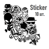 Стикеры ч/б (10шт) купить в Москве, Vape, Вейп, Электронные сигареты, Жидкости