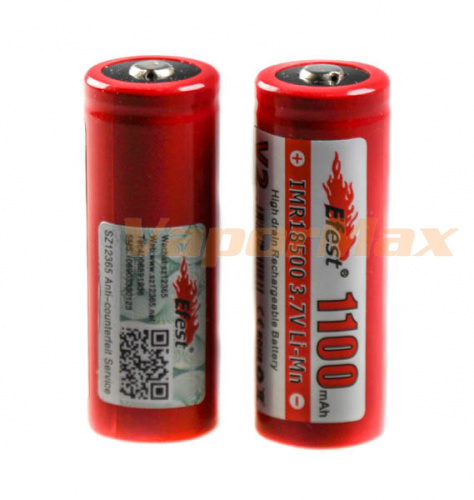 Аккумулятор Efest IMR 18500 3.7V 1100mAh фото 2