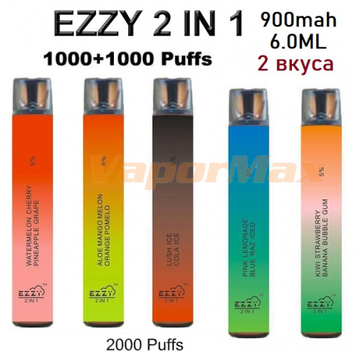 Ezzy 2 in 1 (2 вкуса, 2000 затяжек) фото 2