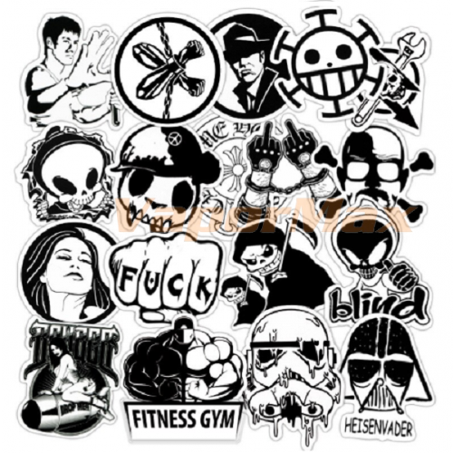 Стикеры ч/б (10шт) купить в Москве, Vape, Вейп, Электронные сигареты, Жидкости фото 2